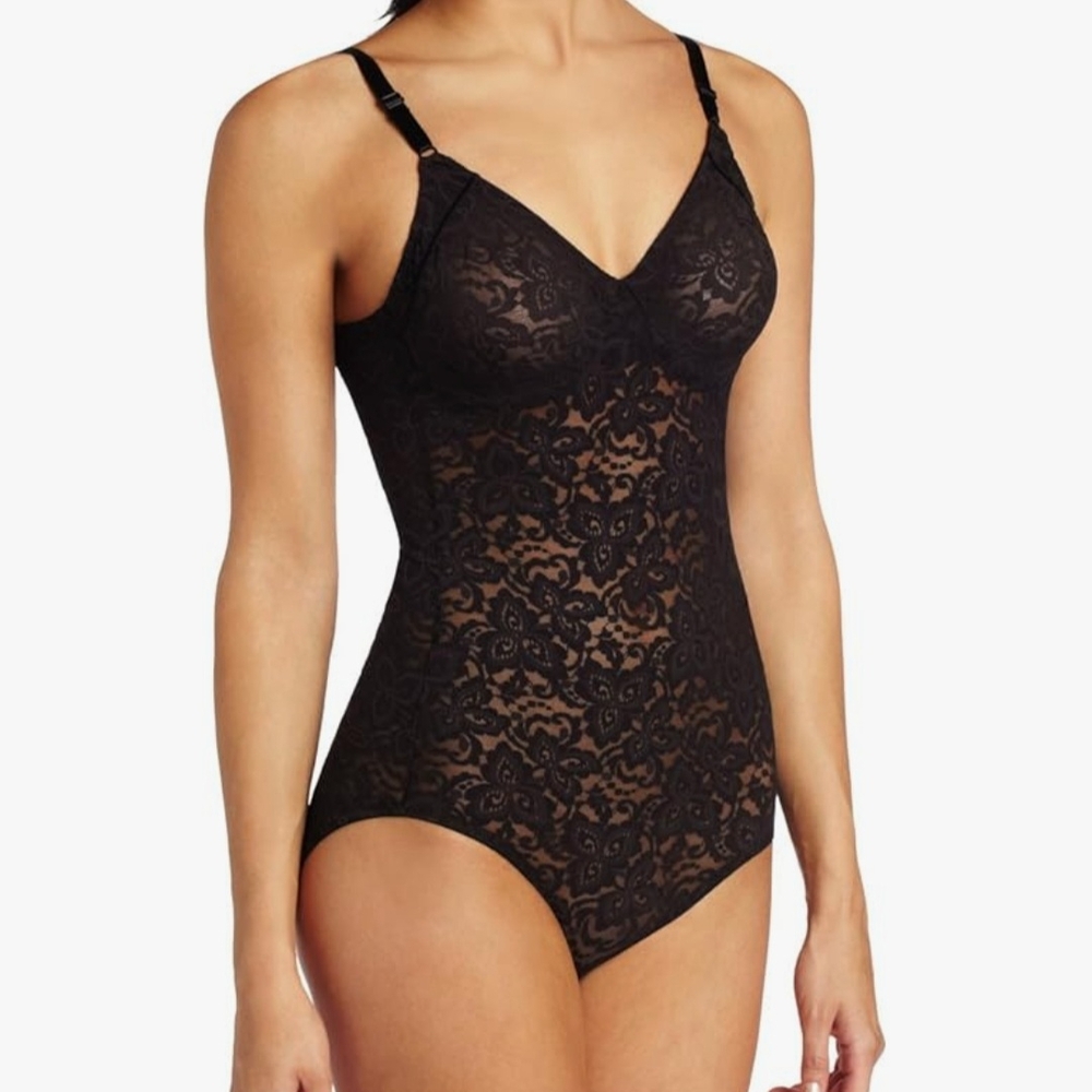 Bali Black Shapewear Bodysuit with Lace